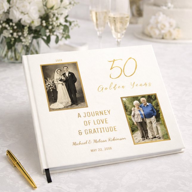50 Aniversario del Libro de Invitados - Marfil y O (A beautiful keepsake celebrating 50 years of love, memories, and a lifetime together)