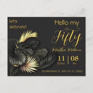 50 aniversario. Elegante invitación de cumpleaños.