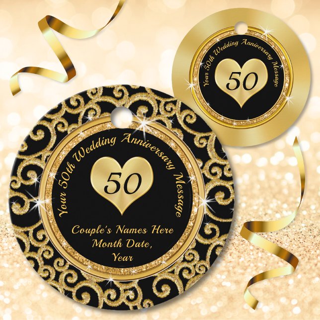 50 Aniversario Gracias etiquetas por favores del p (50th anniversary favor tags. 50 year wedding anniversary party supplies. 50th anniversary favors.)