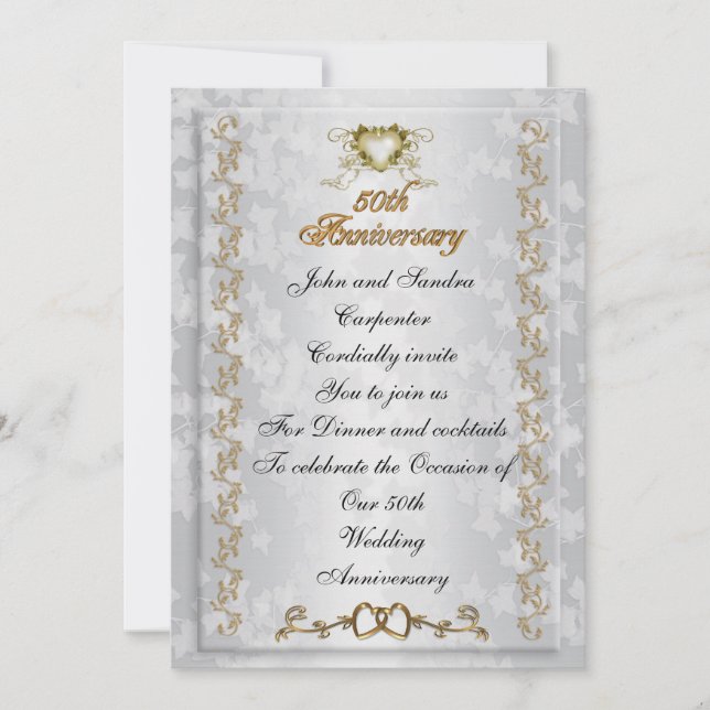 50° Aniversario invitación a ángeles victorianos (Anverso)