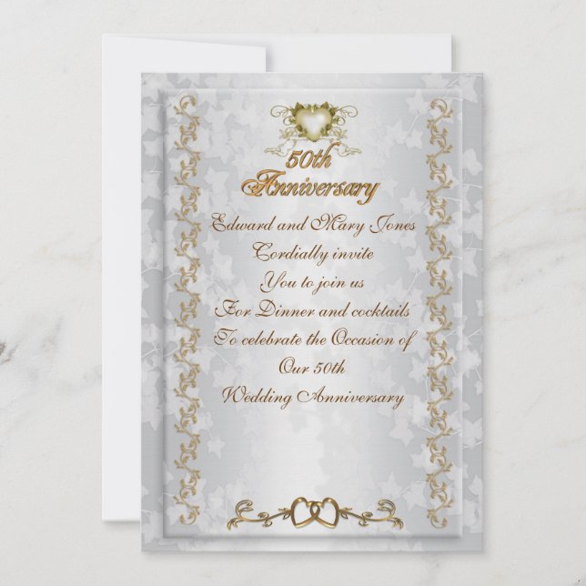 50° Aniversario invitación a ángeles victorianos (Anverso)