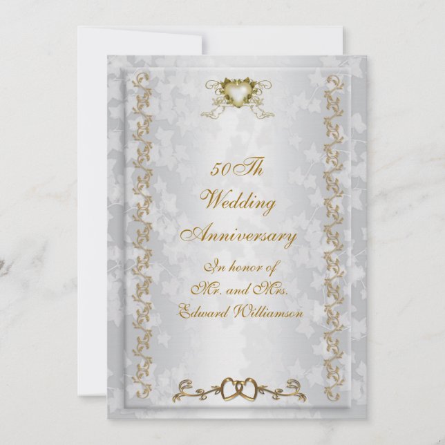 50° Aniversario invitación a ángeles victorianos (Anverso)