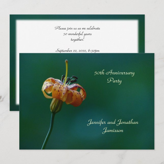 50° Aniversario Invitación a lirio amarillo (Anverso / Reverso)