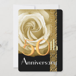 50 Aniversario Invitación CHAMPAGNE Rosa V01A