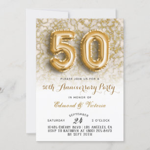 50° Aniversario Invitación floral de oro