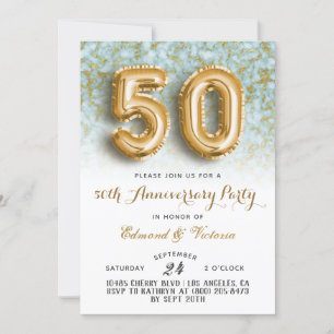 50° Aniversario Invitación floral de oro