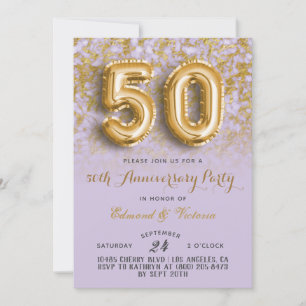 50° Aniversario Invitación floral de oro