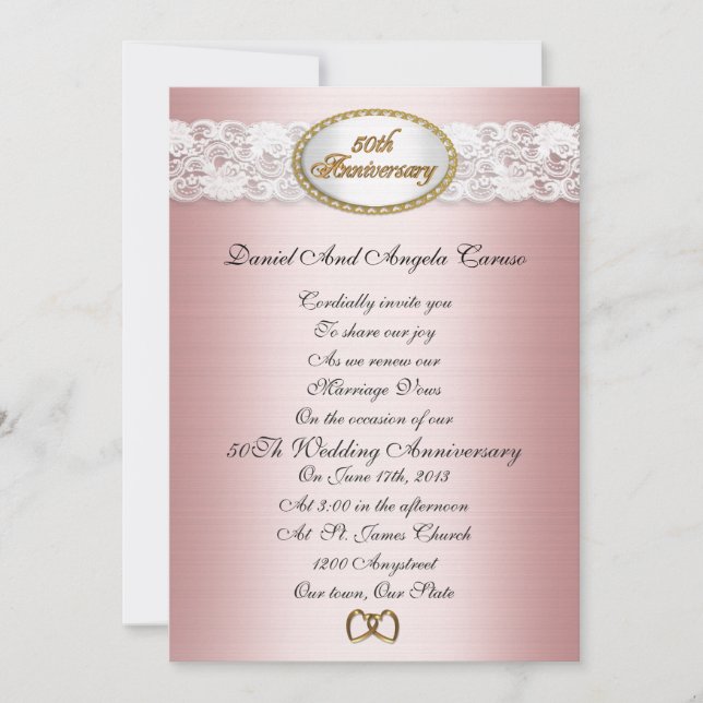 50° Aniversario Invitación tradicional (Anverso)