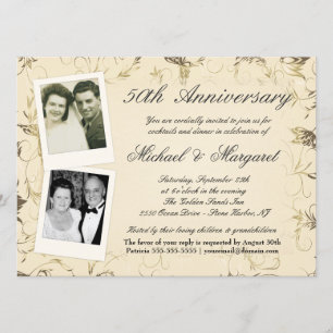50 Aniversario - Invitaciones de Foto - Entonces y