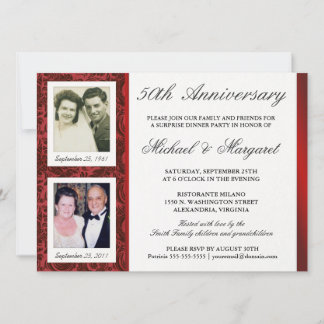 50 Aniversario - Invitaciones de Foto - Entonces y