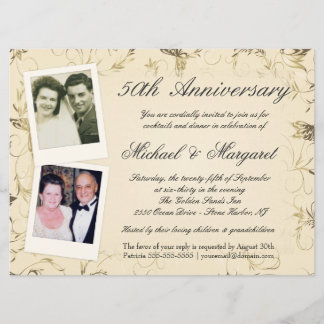 50 Aniversario - Invitaciones de Foto - Entonces y