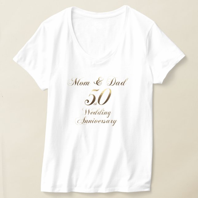 50° Aniversario Padres Boda Dorada camiseta (Distribución )