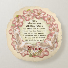 50° aniversario palomas almohada personalizado
