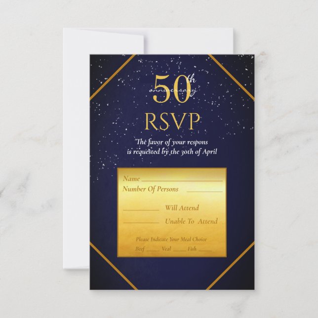 50° Aniversario Tarjeta de Respuesta Fiesta (Anverso)