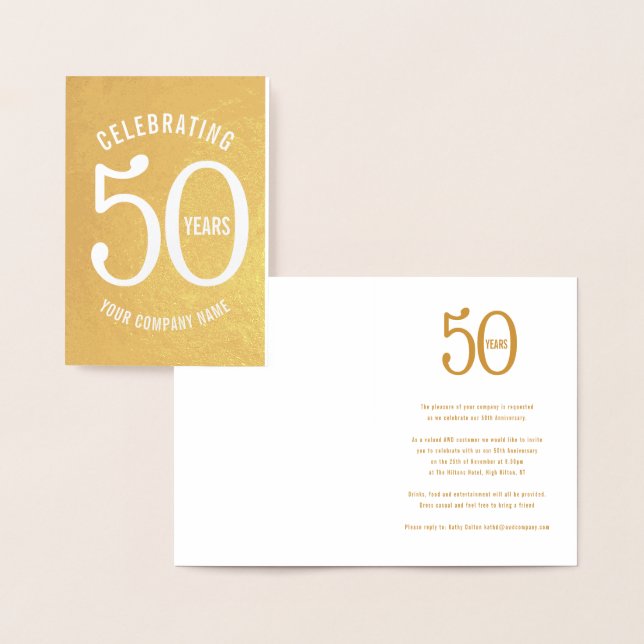 50 años de invitaciones a fiestas de aniversario c (Demostración)