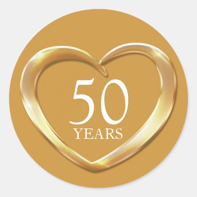 50 años de pegatina cardíaco de aniversario de oro (Anverso)