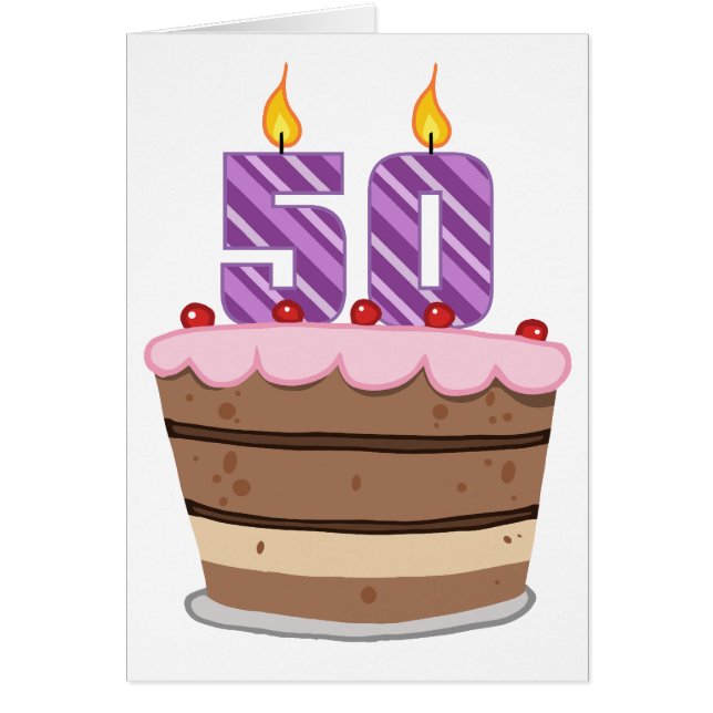 50 años en la tarta de cumpleaños (Frente)