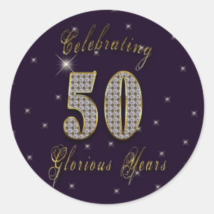 50 años gloriosos - pegatinas de la celebración