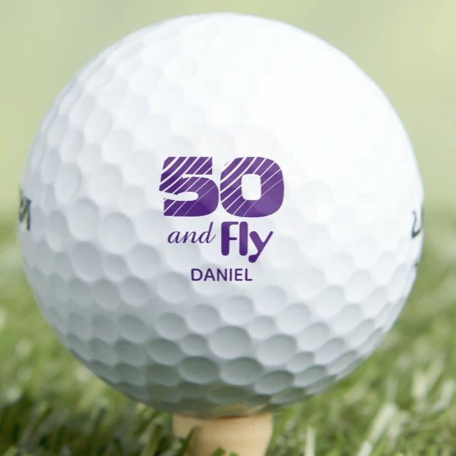 50 años personalizado de pelotas de golf y mosca (Subido por el creador)