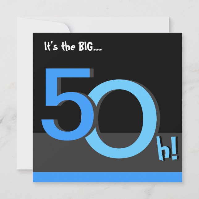 ¡50 Big 5Oh! Invitación a la fiesta de cumpleaños  (Anverso)
