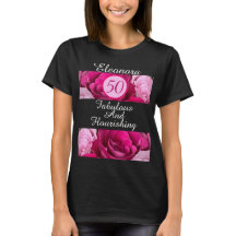 50 Camiseta negra fabulosa y floreciente Personali