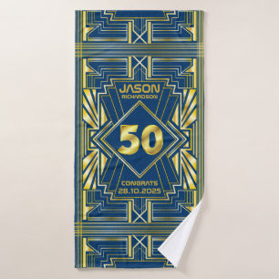 50 cumpleaños Art Deco Gold Blue Great Gatsby
