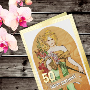 50° cumpleaños, diosa de la primavera, mucha, arte