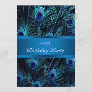 50 cumpleaños invitación a Peacock 50 cumpleaños
