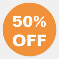 50% de los pegatinas minoristas naranjas de precio