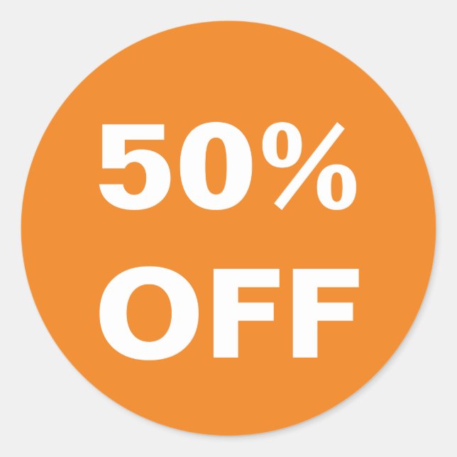 50% de los pegatinas minoristas naranjas de precio (Anverso)