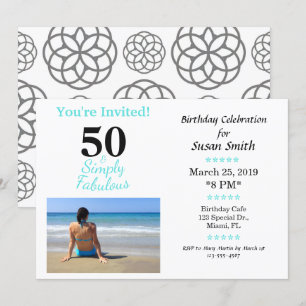 50 e invitación simplemente fabulosa del