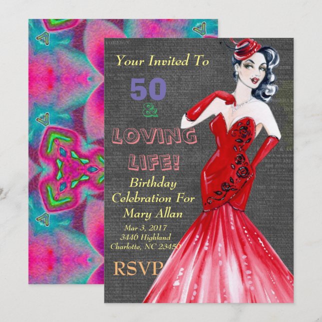 50 e invitaciones para fiestas de amor (Anverso / Reverso)