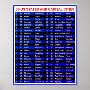 50 estados y ciudades capitales - decoración de EE