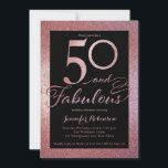 50 Fabuloso Rosa Purpurina de Oro Invitación a fie<br><div class="desc">50 y fabulosa invitación de fiesta de cumpleaños en rosa purpurina de oro.</div>