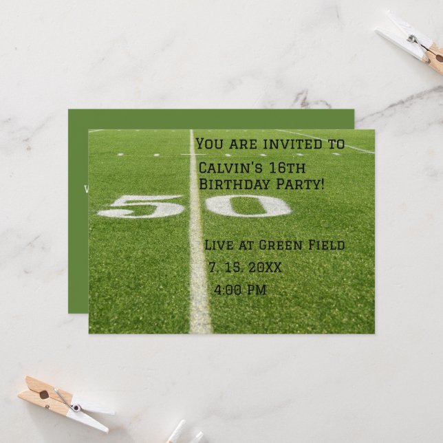 50 Invitación a la fiesta de cumpleaños del campo  (Anverso/Reverso In Situ)