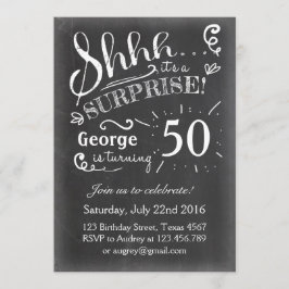 50 Invitación de cumpleaños sorpresa Chalkboard Ru