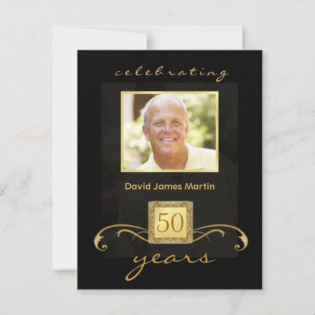 50 invitaciones a fiesta de cumpleaños - Masculina (Anverso)