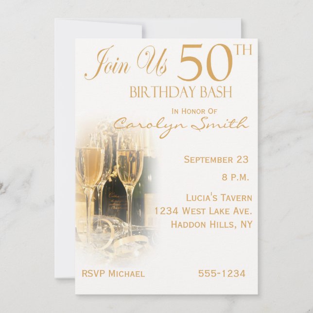 50 invitaciones para fiestas de cumpleaños (Anverso)