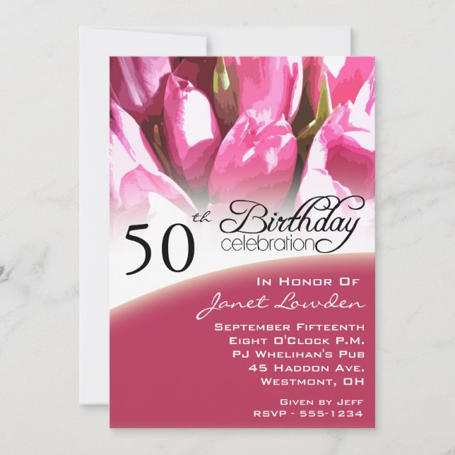 50 invitaciones para fiestas de cumpleaños (Anverso)