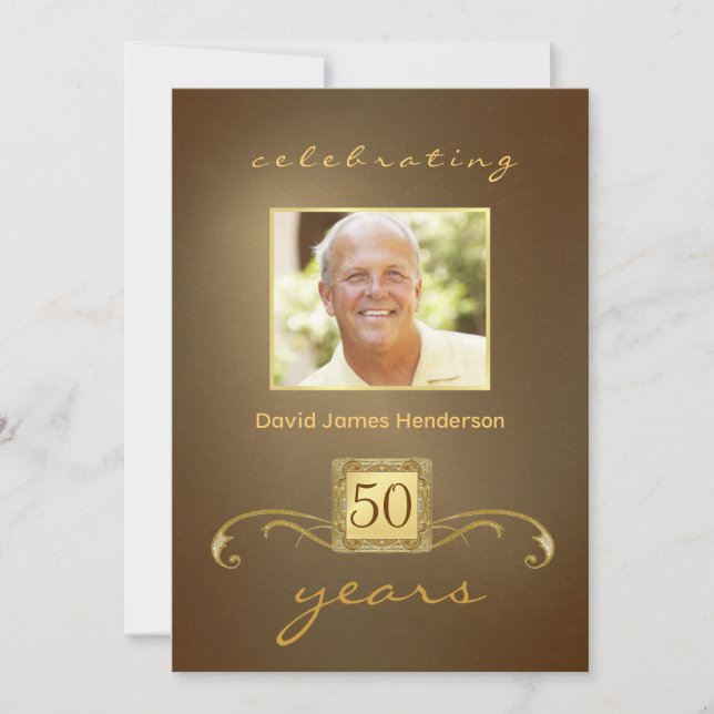 50 invitaciones para fiestas de cumpleaños - Monog (Anverso)
