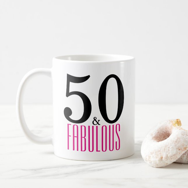 50 lindos y rosa/negro fabulosos de la taza del (Con donut)