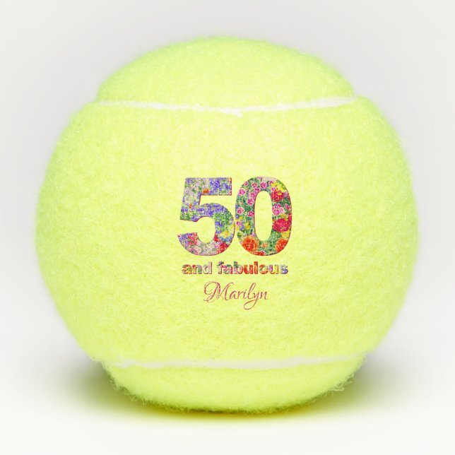 50 modernas y fabulosas pelotas de tenis de cumple (Anverso)