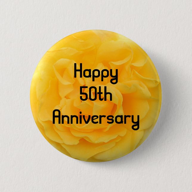 50.o Broche del Pin del botón del rosa amarillo (Anverso)