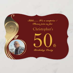 50.o, hombre de la invitación del cumpleaños