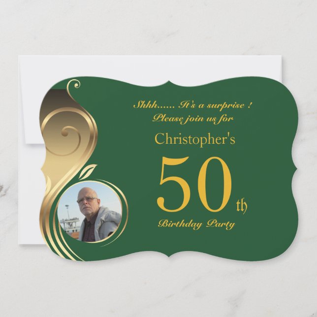 50.o, hombre de la invitación del cumpleaños (Anverso)