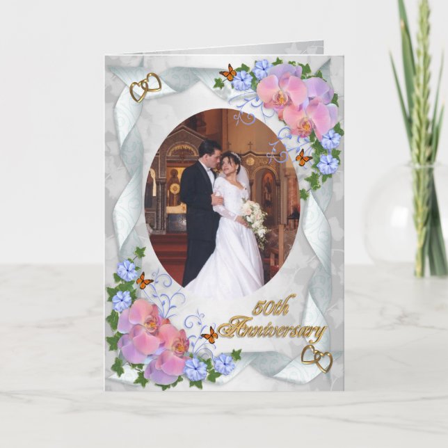 50.o Invitación del aniversario para la foto de (Anverso)