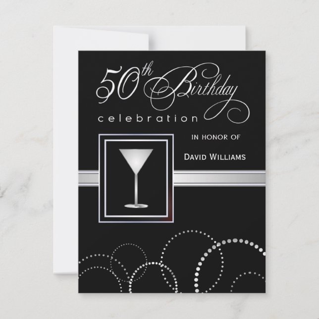 50.o Invitaciones de la fiesta de cumpleaños - (Anverso)