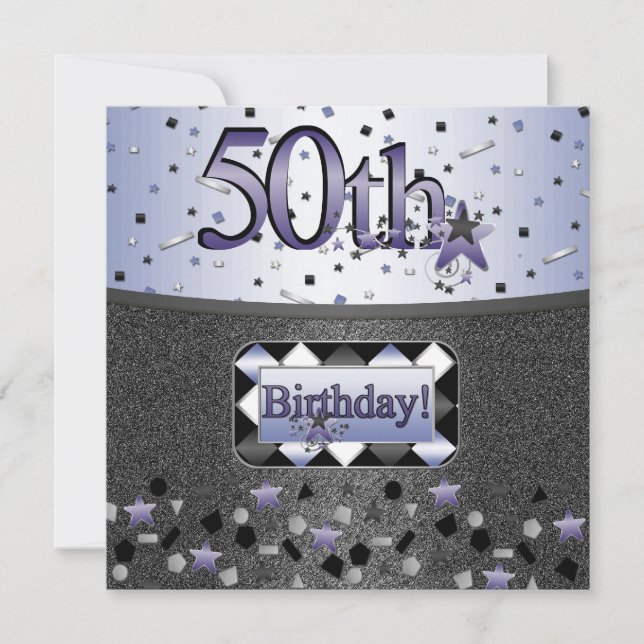 50.o INVITACIONES de la FIESTA de CUMPLEAÑOS PARA (Anverso)