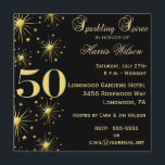 50.o Invitaciones del cumpleaños<br><div class="desc">Esta invitación es muy elegante con una mezcla perfecta de tradicional y de contemporáneo.  Hecho maravillosamente en negro y oro,  apenas le está esperando para modificarlo fácilmente para requisitos particulares con su propia información.</div>