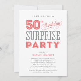 50.o Invitaciones del cumpleaños de la sorpresa